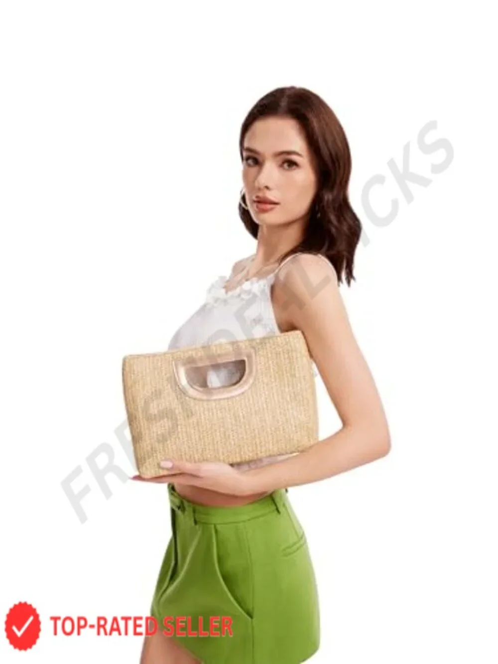 Straw Clutch Purse for Women Formal Evening Wedding Prom Bag